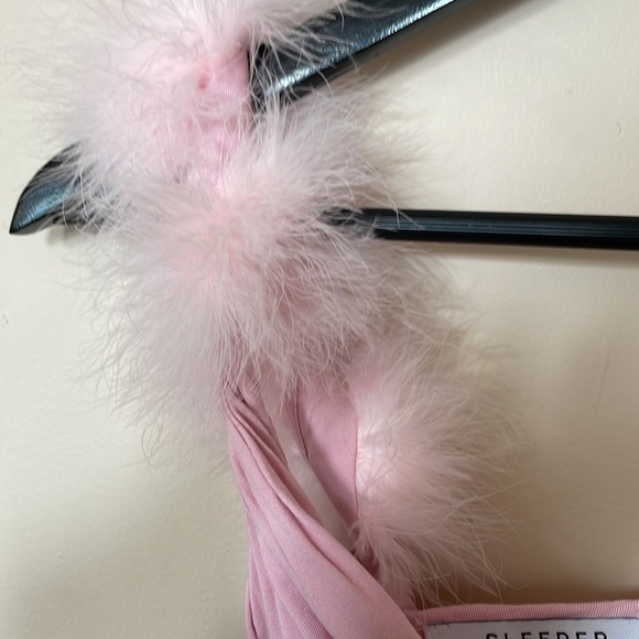 Sleeper Pink voulez vous dancer feather slip dress - Picture 6 of 9